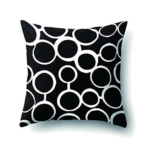 JOTOM Moderno Simple Geométrico Súper Suave Funda de Almohada para Sofá Cama Sofá Funda de cojín Fundas de Colchón Casa Decorativa 45X45 cm, Juego de 6 (Patrón Blanco y Negro)