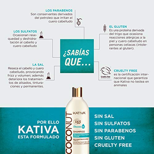 KATIVA Coconut Mascarilla Cabello, Blanco - 250 ml