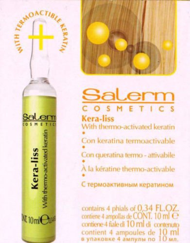 Kera Liss Keratina Termoactivable Salerm Ampollas 4Uni x 10ml.