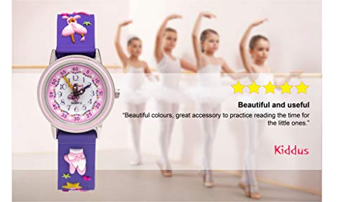 KIDDUS Reloj Educativo de Calidad para niña y niño. Analógico de Pulsera, con Ejercicios Time Teacher para Aprender a Leer y Decir la Hora. Mecanismo de Cuarzo japonés. RE0262 Ballet