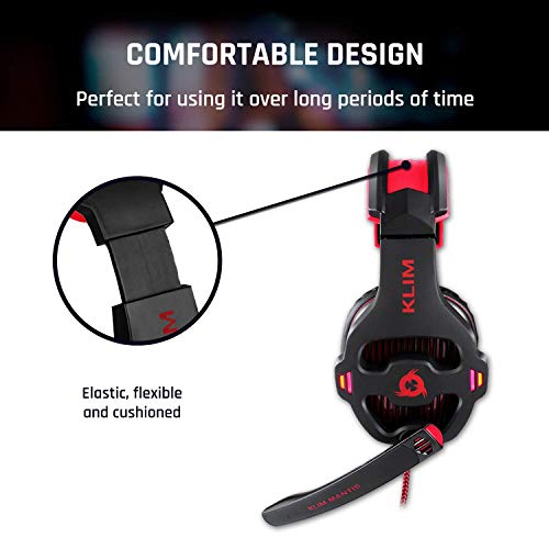 KLIM™ Mantis - Cascos Gaming con micrófono - Auriculares USB para PC, PS4, Nintendo Switch, Mac + Sonido Envolvente 7.1 con cancelación de Ruido pasiva + NUEVOS 2020