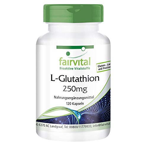 L-Glutatión 250mg - Reducido - VEGANO - 120 Cápsulas - Suministro para 4 meses - Calidad Alemana