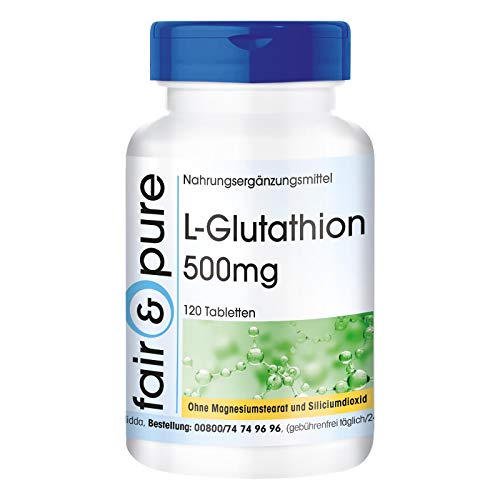 L-Glutatión 500mg - Glutation reducido - Biodisponible - Vegano - Alta pureza - 120 Comprimidos