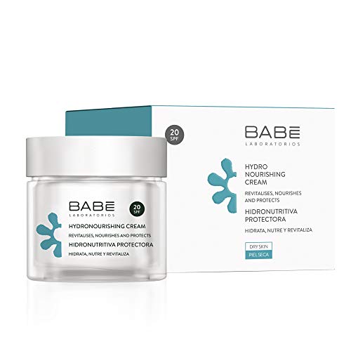 Laboratorios Babé - Crema Facial Hidratante Protectora SPF20 50 ml, 3 en 1, Nutritiva, Protectora, Aspecto Fresco y Luminoso |Piel Seca, Protección Solar UVB y UVA