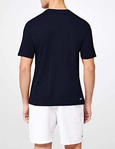 Lacoste TH7618, Camiseta para Hombre, Azul (Marine), Small (Talla del fabricante: 3)