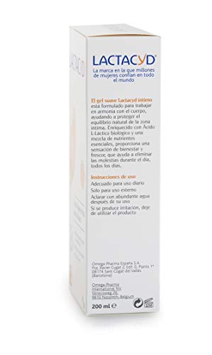 Lactacyd Íntimo, Gel de Higiene Íntima Diario, PH Equilibrado, sin Jabón, Baño y Ducha - 200 ml