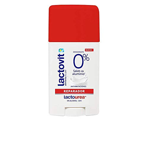 Lactovit - Desodorante Extra Eficaz 0% en Stick LactoUrea, sin Sales de Alumino, 0% Alcohol, Anti-Irritaciones y 48H de Eficacia - 50 ml