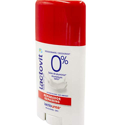 Lactovit - Desodorante Extra Eficaz 0% en Stick LactoUrea, sin Sales de Alumino, 0% Alcohol, Anti-Irritaciones y 48H de Eficacia - 50 ml