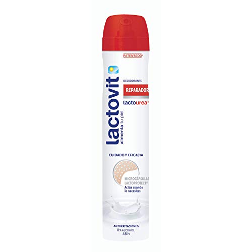 Lactovit - Desodorante Reparador LactoUrea con Urea y Microcápsulas Protect, 0% Alcohol, Anti-irritaciones y Eficacia 48H - 200 ml