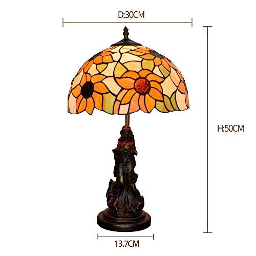 Lámparas Lámpara de mesa Pastoral americana Sun Flower Ángel belleza de la tabla de la lámpara de la lámpara de cristal Sala Comedor Dormitorio de noche contador de la lámpara 220V Bar dormitorio deco