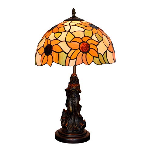 Lámparas Lámpara de mesa Pastoral americana Sun Flower Ángel belleza de la tabla de la lámpara de la lámpara de cristal Sala Comedor Dormitorio de noche contador de la lámpara 220V Bar dormitorio deco