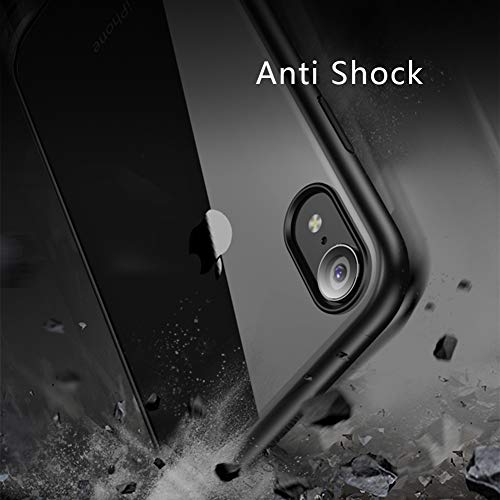 LAYJOY Funda iPhone XR, Carcasa Ligera Silicona Negro Suave TPU Bumper y Transparente Duro PC Case Anti-Arañazos, Anti-Golpes Caso Cover 6.1 Pulgadas - Clear