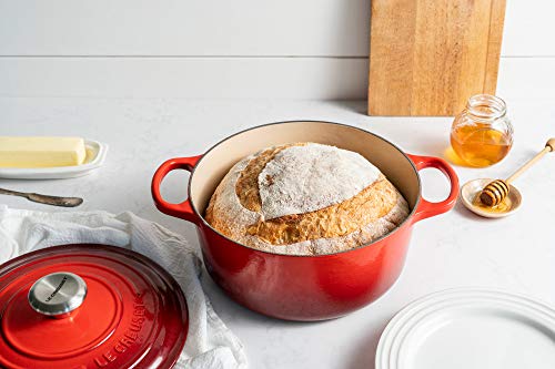 LE CREUSET Evolution Cocotte con Tapa, Redonda, Todas Las Fuentes de Calor Incl. inducción, 4,2 l, Hierro Fundido, Rojo (Cereza), 24 cm