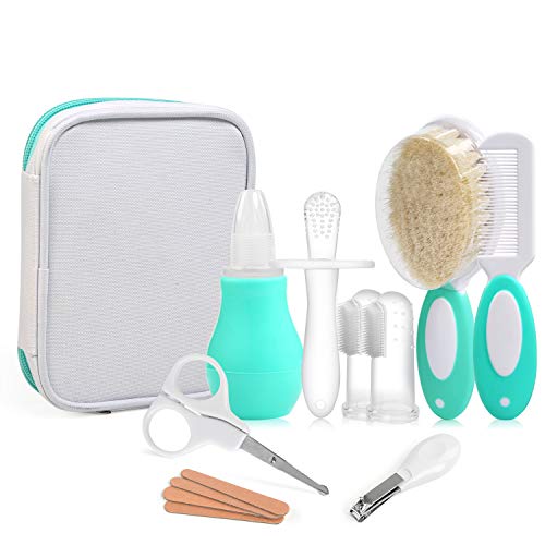 LEADSTAR Set para el Cuidado del Bebé, 8 Unids Cuidado de Aseo Bebé Cuidado Profundo Kit de Cuidado de la Salud Seguro Infantil Enfermera Diaria Herramienta Cepillo de Pelo Tijeras de Uñas