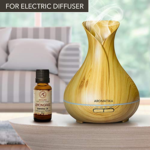 Lemongrass Aceite Esencial 20ml - Cymbopogon Flexuosus - India - Aceite de Limoncillo 100% Puro y Natural - Mejor para Aromaterapia - Baño - Fragancia para el Hogar - Lemongrass Essential Oil