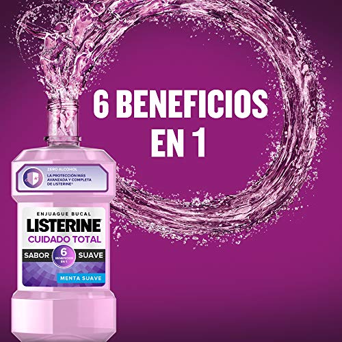 Listerine, Enjuague Bucal Cuidado Total Sabor Suave, 500 ml