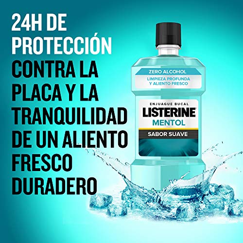 Listerine, Enjuague Bucal Mentol Sabor Suave, 1000 ml