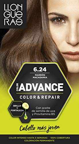 Llongueras Advance Tinte de Cabello Permanente Tono #6.24 Marrón Macadamia