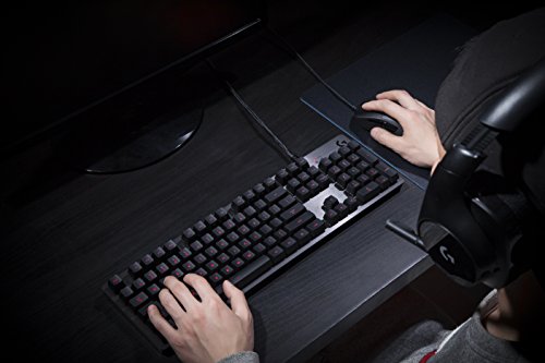 Logitech G413 - Teclado Gaming Mecánico, Teclas Retroiluminadas, Teclas Romer-G Táctil, Aleación de Aluminio 5052, Personalizable, Conexión de Paso de USB, QWERTY Español, Carbón