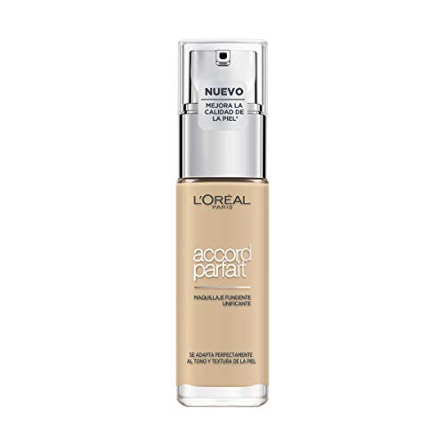 L'Oréal Paris Accord Parfait, Base de maquillaje acabado natural con ácido hialurónico, tono piel claro 1.5N, 30 ml