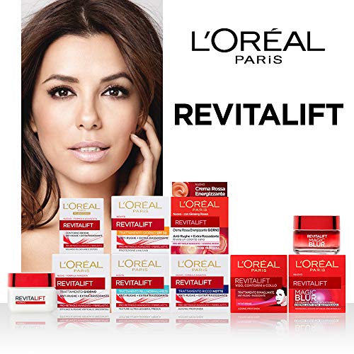 L'Oréal Paris - Crema facial energizante antiarrugas Revitalift, fórmula extra reafirmante enriquecida con ginseng rojo y proretinol avanzado, 50 ml