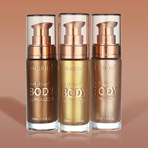 Lucoss Maquillaje Líquido Resaltador,Contorno Corporal Cara Labios Maquillaje Bronceadores Contouring Iluminador,Resplandor del Cuerpo,30 ml