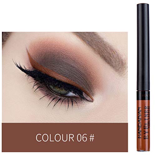 Lurrose 12pcs Rainbow Colors Liquid Glitter Eyeliner de larga duración a prueba de agua Eye Liner Sombra de Ojos maquillaje de ojos