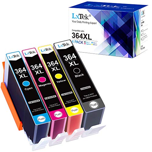 LxTek Reemplazo Compatible para HP 364 364XL Cartuchos de Tinta para HP Photosmart 5520 6520 5510 6510 7510 7520 HP Deskjet 3070A 3520 HP Officejet 4620 4622 (1 Negro, 1 Cian, 1 Magenta, 1 Amarillo)