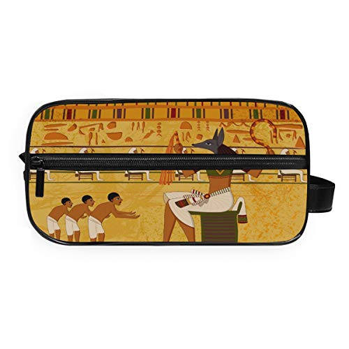 LZXO Bolsa de cosméticos para colgar, historia del Papiro de Egipto, bolsa de aseo de viaje, organizador de cremallera, bolsa de maquillaje profesional, portátil, bolsa