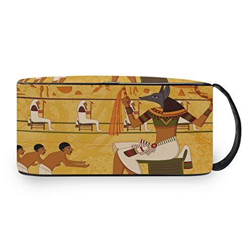 LZXO Bolsa de cosméticos para colgar, historia del Papiro de Egipto, bolsa de aseo de viaje, organizador de cremallera, bolsa de maquillaje profesional, portátil, bolsa