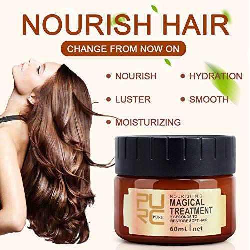 Magical Hair Treatment, Advanced Molecula Hair Roots Treatment Mask - Professtional Hair Deep Conditioner, 5 Seconds to Restore Soft Hair, Instantly Service the Dry and Rough Hair Ends (60 ml)