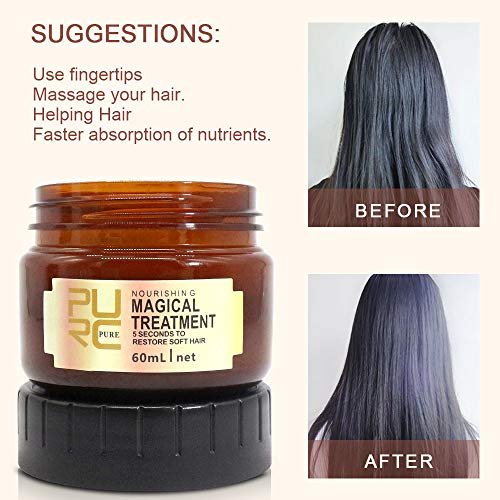 Magical Hair Treatment, Advanced Molecula Hair Roots Treatment Mask - Professtional Hair Deep Conditioner, 5 Seconds to Restore Soft Hair, Instantly Service the Dry and Rough Hair Ends (60 ml)