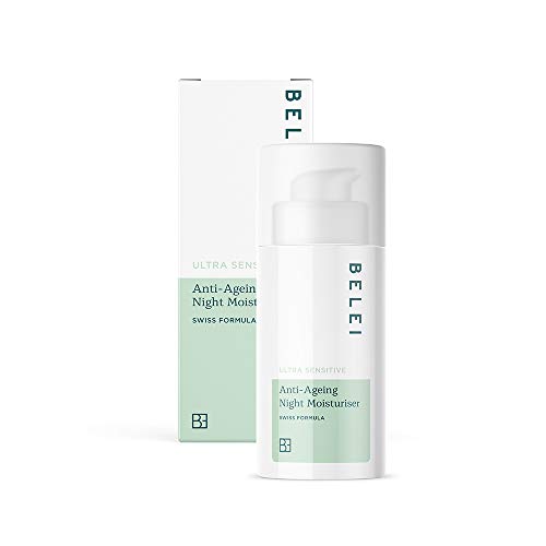 Marca Amazon - Belei Crema hidratante antiedad de noche para pieles ultrasensibles, 50 ml