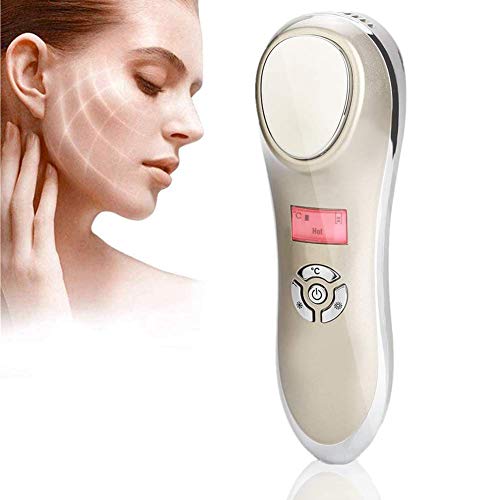 Masajeador facial eléctrico frío y caliente masaje facial vibratorio la piel recargable usb aprieta el encogimiento del poro facial led photon skin care tratamiento rejuvenecedor facial casero