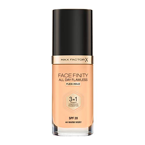 Max Factor Facefinity 3 en 1 All Day Flawless Base de Maquillaje, Tono 44