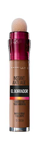 Maybelline New York El Borrador Corrector de Ojeras, Bolsas e Imperfecciones Tono 13 Cocoa, Pieles Oscuras - 6.8 ml