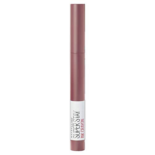 MAYBELLINE New York - SuperStay Ink Crayon, Pintalabios Mate de Larga Duración, Tono 15 Lead the Way Marrón