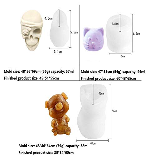 Molde de silicona diy, molde de silicona cubo de hielo del oso, animal del cráneo animal hecho a mano Diy food Grade silicona molde, conveniente para hacer pasteles, velas, jabones hechos a mano, etc.