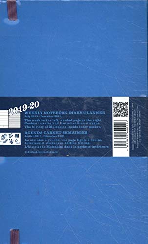 Moleskine - Agenda Semanal de 18 Meses Alicia en el País de las Maravillas, Color azul, Agenda Escolar 2019/2020 con Tapa Dura y Cierre Elástico, ... cm, 208 Páginas (AGENDA 18 MOIS EDT LIMITEE)