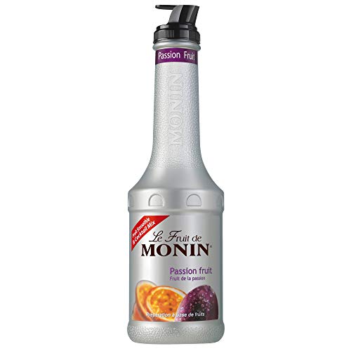 Monin fruta de la pasión purés 1 L – Juego de 4 – Frutas purés para cócteles