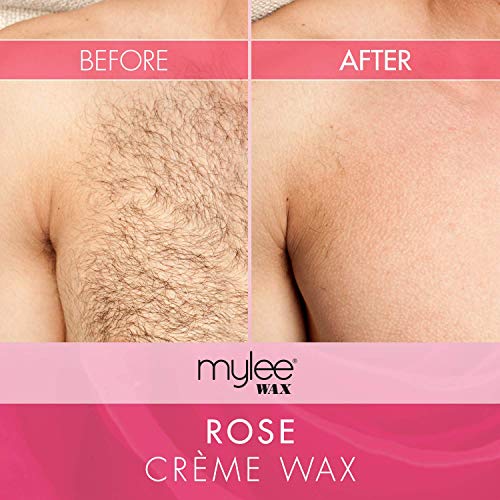 Mylee Cera De Rosa Suave en Crema para Pieles Sensibles 450 g, Pote de Crema Depilatoria para Eliminar Vello, Ideal para Cuerpo, Se Puede Calentar en el Microondas o en un Calentador de Cera