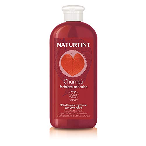 Naturtint Eco Champú de Maca Fortaleza Anticaída - Limpia, Fortalece y aporta Densidad | Frena caída y Aumenta el Brillo Capilar | Sin Sulfatos SLES, SLS ni Parabenos | 99% Ingr. Naturales - 330ml