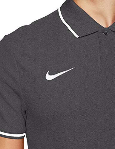 NIKE Club19 Camiseta de Manga Corta, Hombre, Charcoal Heathr/White, S