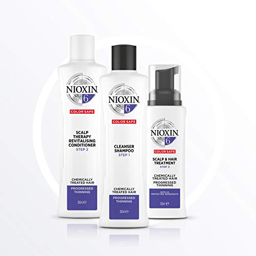 NIOXIN - Trial Kit (Champú, Acondicionador y Tratamiento) Sistema 6- CABELLO QUIMICAMENTE TRATADO _DEBILITAMIENTO AVANZADO_HIDRATACION INTENSA -(300ml+300ml+100ml)