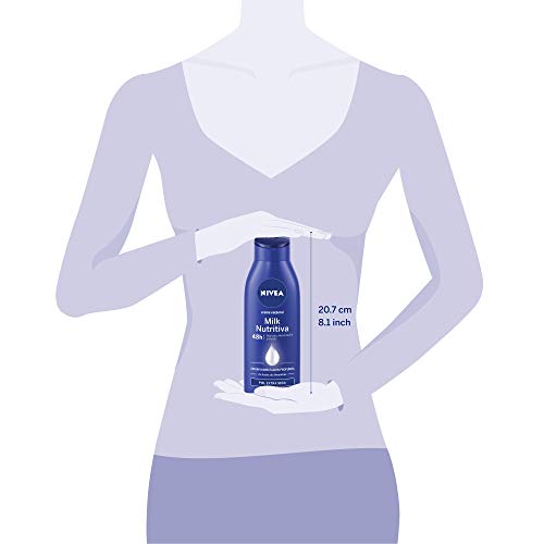 NIVEA Body Milk Nutritivo, leche corporal para una hidratación profunda durante 48 h, crema hidratante corporal con aceite de almendras para piel muy seca - 1 x 400 ml