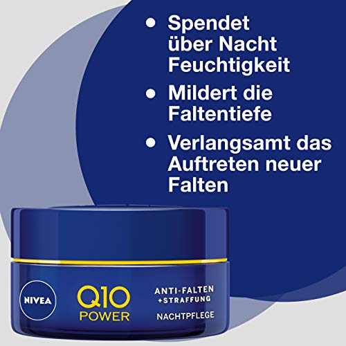 Nivea Q10 Power anti-arrugas + la racionalización Noche Cuidado Para rejuvenecedora, 8778556 Crema Noche, 2 unidades (2 x 50 ml)