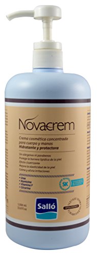 Novacrem: crema hidratante y protectora para cuerpo y manos (1L) - Sin tacto graso - Evita las grietas - Producto cosmético.