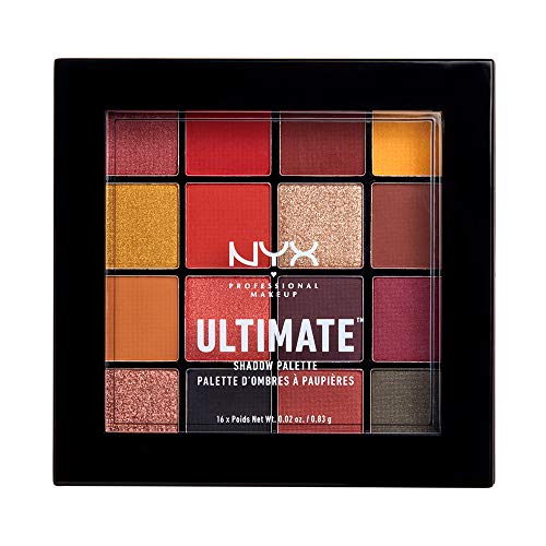 NYX Professional Makeup Paleta de sombra de ojos Ultimate Shadow Palette, Pigmentos compactos, 16 sombras, Acabados mate, satinados y metalizados, Tono: Phoenix