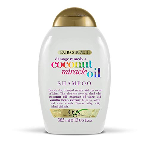 OGX, Champú Coconut Miracle Oil, Repara y Revive, Cabellos Dañados, 385ml