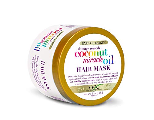 OGX, Mascarilla Coconut Miracle Oil, Repara y Revive, Cabellos Dañados y Frágiles, 168g